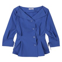 EnC 오픈카라 페플럼 블라우스 ENBA12455W