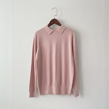 어반프랑 여성용 일리 플랫카라 파스텔 뒷단추 비스코스 니트