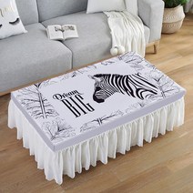 알럽홈 거실 커피테이블 쉬폰 커버, 얼룩말