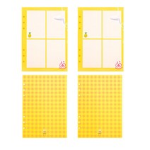 스폰지밥 A5 6공 리필속지 4컷 노트 2p + 체크 패턴 2p 세트, 16매