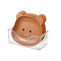 착한살림 모던 플레이트 8p + 보관함 세트, 브라운베어, 1세트, 접시 8p + 받침대