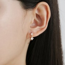 오플랑 여성용 무니켈침 크리스탈 원터치 귀걸이 O35JE34