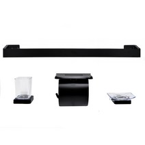 올리비아 욕실 악세사리 세트, 블랙, 1세트