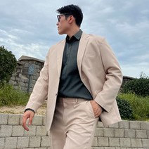 파이브라지 남성용 빅사이즈 클래식 보카시 싱글 블레이져 자켓