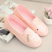 여성용 퍼피 자수 귀엽고 편한 미끄럼방지 홈실내화