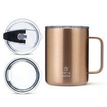 캐리보틀 스탠다드 스테인레스 머그 텀블러 + 뚜껑 + 플립빨대뚜껑, 코퍼, 360ml