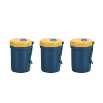 오체어스 컬러풀 밀폐 뚜껑 피크닉 국통, 네이비블루, 3개
