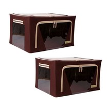 마이닝 모던 리빙박스 66L, 브라운, 2개