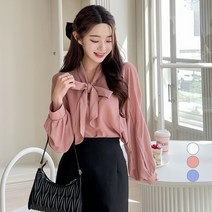 에비뉴비 여성용 퍼프 타이 블라우스