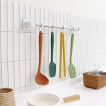 무타공 베넷 주방걸이대 600, 실버 + 화이트, 1개