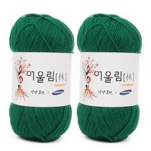 브랜드얀 어울림 뜨개실 2p, 919 초록, 400m