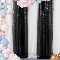 페이토 스팽글 반짝이 파티커튼 125 x 235 cm, 1개, 블랙