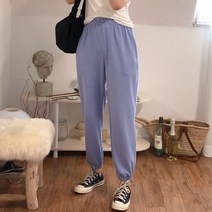 여성용 파스텔 밴딩 조거 트레이닝 팬츠