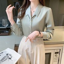 패션풀 여성용 세리 카라 새틴 블라우스 25761