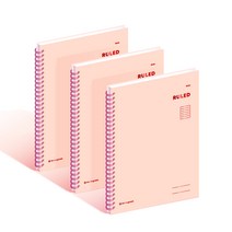 모노그램 룰드 카니발 스프링노트 MG0055, 핑크, 3개