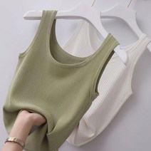 순잠 여성용 소프트 골지 나시 민소매 이너 티셔츠 2종 세트