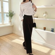 세이스타일 여성용 기모 니트 밴딩 팬츠 기본