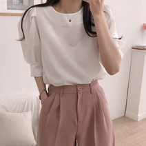 체리체리 어깨 퍼프 반팔 블라우스