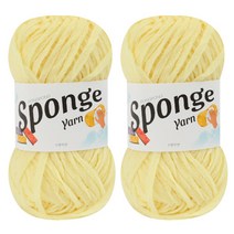 실바람섬유 스펀지얀 수세미 실 2p, 07 파스텔 옐로우, 70cm