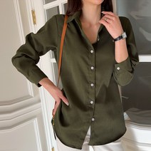 시크폭스 여성용 롤키트리 기모 베이직 셔츠