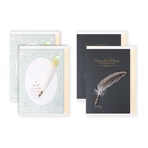 더솜씨 고급스런 깃털 만년필 카드 2종 x 2p, 혼합색상, 2개