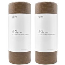 예밀 뜯어쓰는 일회용 수세미 롤형 60p, 브라운, 2개