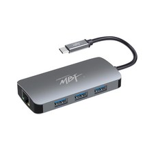 엠비에프 USB C타입 기가랜 HDMI 미러링 멀티 허브 PD MBF-UC6IN1, 메탈그레이