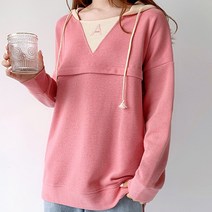 루나글램 임산부 후드 투톤 모유수유 두꺼운후드티 CHS169