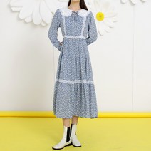 제너럴아이디어 레이스 카라 롱 원피스