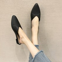 여성용 데일리 브이컷 편안한 뮬러 뮬 슬리퍼형 플랫슈즈 PRDS593