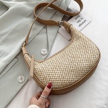 하프문 라탄 숄더백