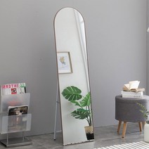 데코퍼니쳐 포그니 알루미늄 비산방지 타원형 전신거울 1550 x 400, 골드