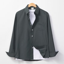 레이먼 남성용 먼투 데일리 컬러 포켓 카라 셔츠
