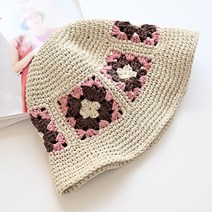 니뜨 한지 코바늘 모티브 모자 뜨개질 DIY 패키지 세트, 핑크, 1세트