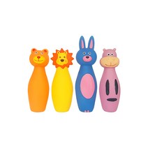 블루마토 반려동물 동물 볼링핀 라텍스 삑삑이 장난감 DTL002, 랜덤발송, 4개