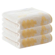 라인프렌즈 포레스트 선염 세면타월 160g 면사, 옐로우, 3개