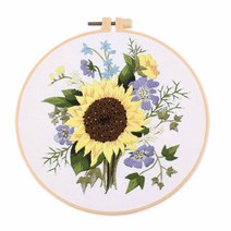 위즈앤위즈 누구나 DIY 프랑스자수 패키지 20cm, 1개, 바람꽃 04