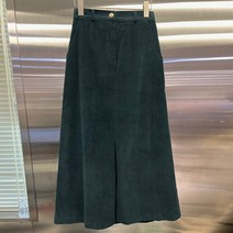 슈가펀 데이덴 코듀로이 뒷밴딩 롱 스커트