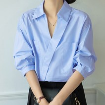 포플러앤씨 여성용 캐럿킨 카라 블라우스