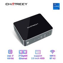 Chatreey-미니 pc i7 10510U i5 10210U Nvme SSD 윈도우즈 11 게임용 데스크탑 컴퓨터 2xGigabit 이더넷, 04 i7-10510U_02 AU, 03 8G Ram 256G SSD