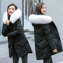 노카라잠바 여성 하프기장 2022 년 두꺼운 스타일리쉬 폭스털 퍼 화이트 오리털 덕다운 코트 새는 것을 줍다