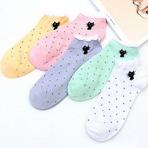 야옹이 여자 발목 양말 5컬러 1세트 기본 학생 직장인