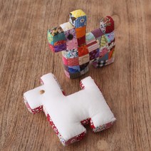 [DIY키트 패키지] 강아지인형만들기 인형 만들기 커플인형 손바느질인형 패치워크 인형, 화이트패치