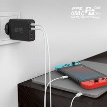 UM2 130PDGAN 접지 PD PPS USB 고속멀티 충전기 질화갈륨 4포트 블랙