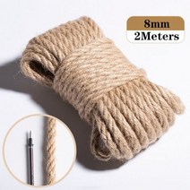 5 미터 천연 주트 리본 공예 로프 스트링 DIY 웨딩 코드 꼬기 빈티지 선물 포장 바느질 파티 홈 액세서리, 8mm 2Meters