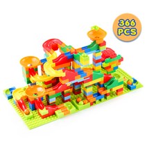 창의력 발달 구슬 굴리기 블럭 롤러코스트 완구 조립, F. 336 pcs
