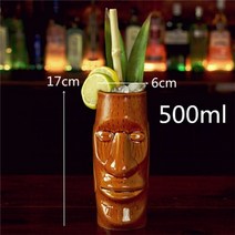 하와이 카페 머그컵 티키 bar poker tiki mug creative hawaii, 1개 500ml