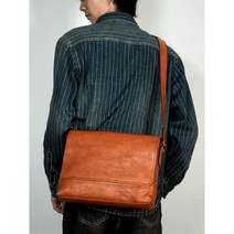 레트로 천연소가죽 남성 명품 크로스백 비즈니스 대형 박스백 출장 메신저백 수제 남성용, 블랙