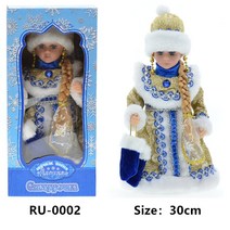 새해 30cm 크리스마스 장식품 전기 산타 클로스 스노우 메이든 뮤지컬 댄스 선물 장식 홈 Navidad, CHINA, 02 RU-0002 Gold