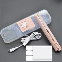 미니 전기 클립보드 USB 고데기 스트레이트 롤 겸용 앞머리 이너 풀 스트레이트 클립 머리 상하지 않음, 라이트핑크플러그Usb케이블+보관함[20조각왼쪽재고], 하나